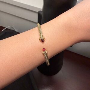 Elegant Gold and Red Women's Bracelet